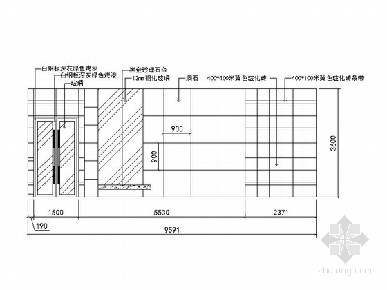 [大连]现代简约大型图书馆室内设计CAD施工图（含效果图）-[大连]现代简约大型图书馆室内设计立面图