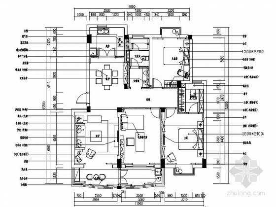 高层三居室现代风装修图资料下载-异域风三居室内装修图