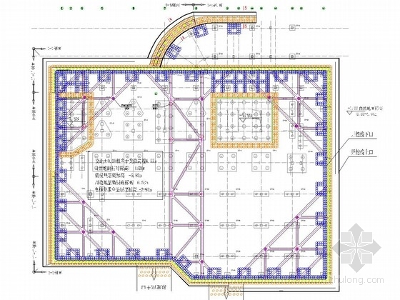 淤泥地质降水资料下载-[浙江]淤泥地层深基坑桩撑支护施工图