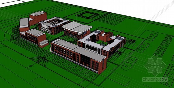 教育主题建筑资料下载-教育培训建筑SketchUp模型下载