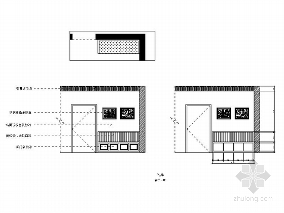 精品托斯卡纳地知名地产风格三居室装修室内设计施工图（含效果）餐厅卡座立面图