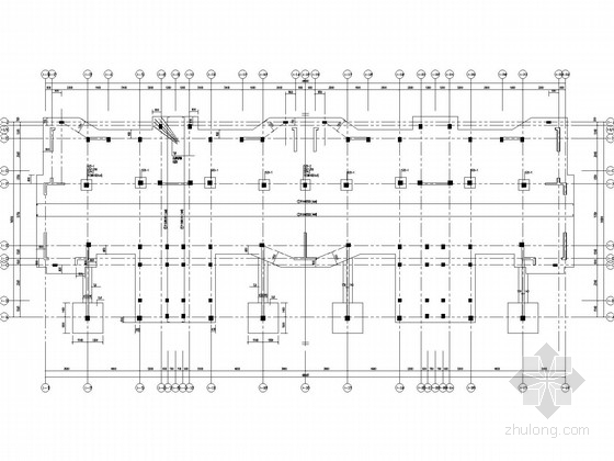 [山东]6层框架剪力墙住宅结构施工图-基础平面配筋图 