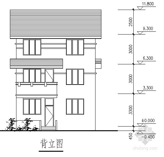 某三层豪华舒适型农村小别墅设计方案-剖面 