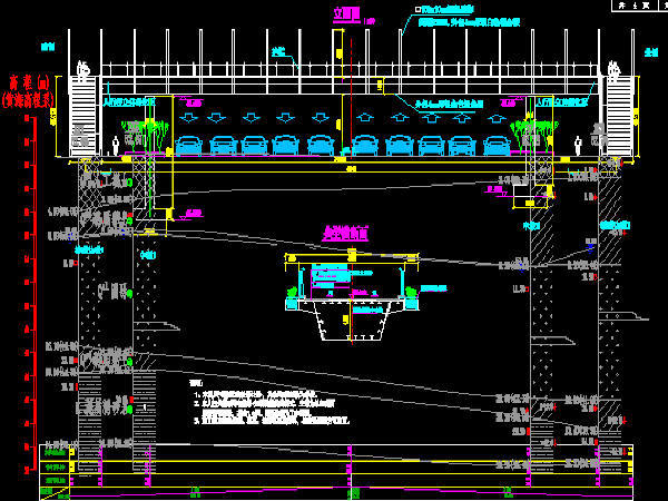 钢管CAD图纸资料下载-2017年钢管独柱墩三跨连续钢箱梁人行天桥图纸44张CAD（桥宽51m）