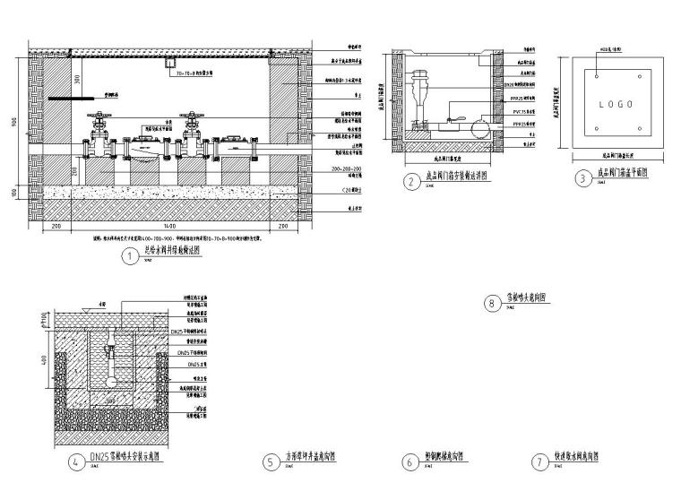 [重庆]九里晴川示范区给排水施工图设计（CAD）-给水节点安装大样图