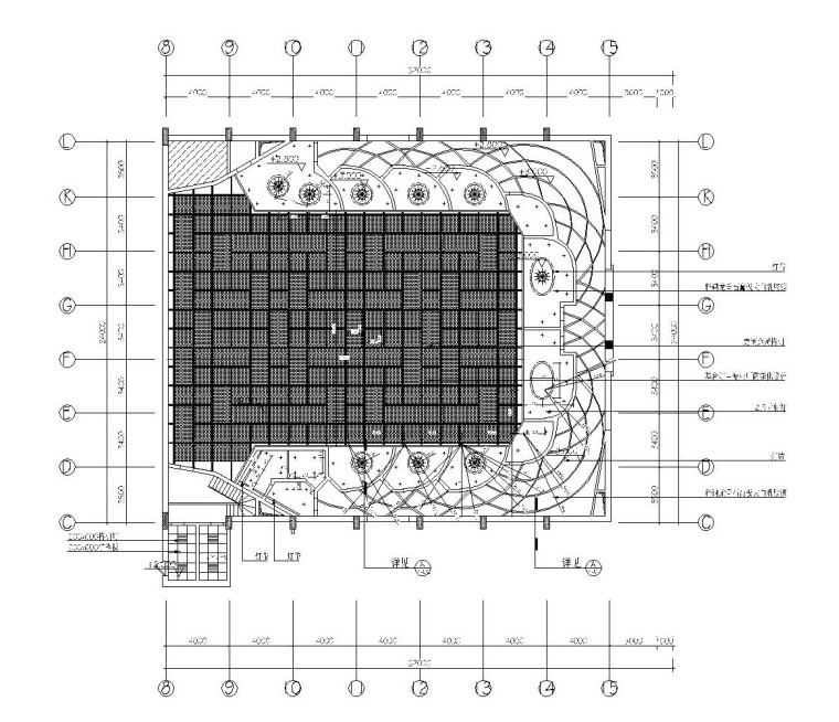 丹东老街摩登酒吧改造施工图及方案效果图-二层天花布置图