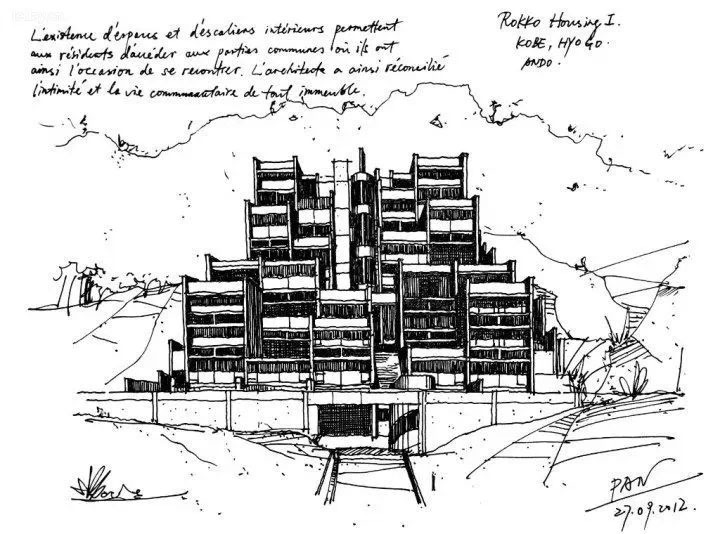 钢笔速写建筑资料下载-建筑师观光不用照相机，画画速写多么有范