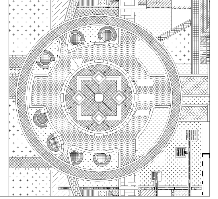 [江苏]南京朗诗国际商业街区全套景观设计CAD施工图-5 街区广场铺装