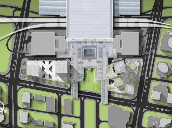 [广东]深圳北站东广场C2、D2地块物业建筑设计方案文本-总平面图