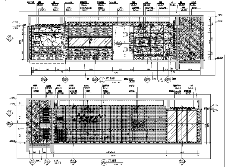 [四川]详细全套三居室样板间精装修施工图（含实景图、主材表）-全套三居室样板间精装修施工图立面图