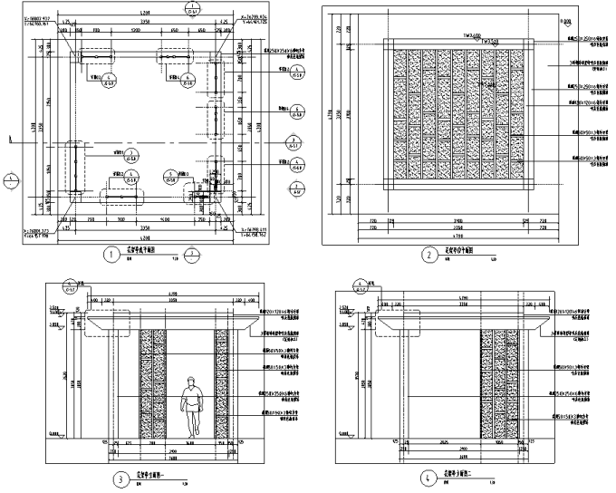 [重庆]生态缤纷四季景观体验个性化商业环境设计全套施工图（附方案文本）-花架亭设计详图