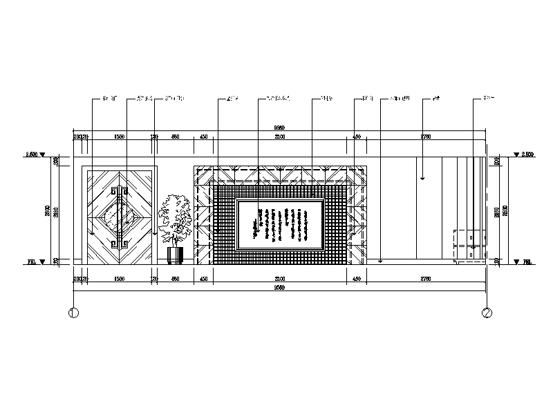 某知名品牌连锁酒店餐厅设计cad施工图立面图