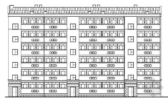 花园住宅楼方案资料下载-花园小区某六层住宅楼建筑方案图