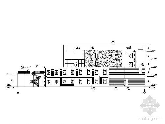 [韶山]某四星级休闲娱乐中心建筑施工图-立面图