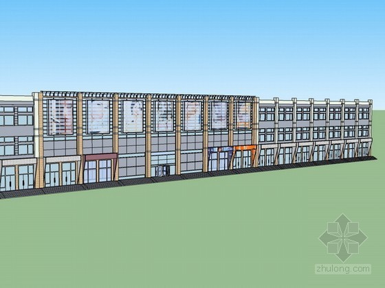 农村沿街立面改造方案文本资料下载-立面改造sketchup模型下载