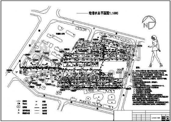 长沙太平街平面图资料下载-某商业街给排水总平面图