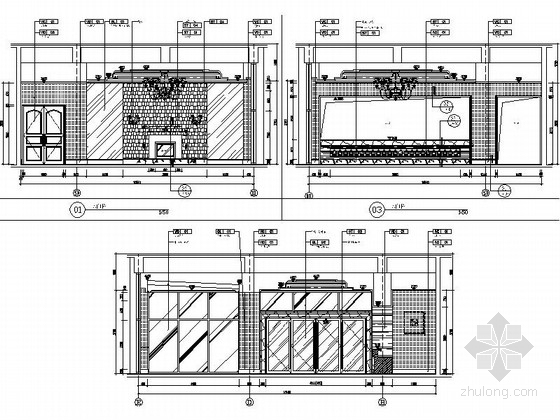 [苏州]商业中心现代商务酒店大堂及餐厅装修施工图（含效果）大堂立面图 