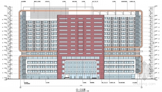 [广州]医疗中心建筑设计方案文本-医疗中心立面图