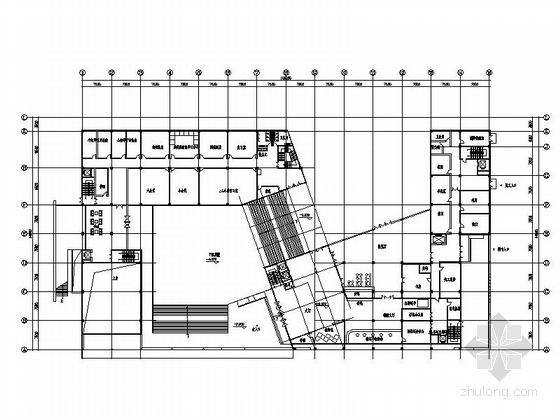 某知名大学图书馆建筑设计方案图（含效果图）-某知名大学图书馆建筑设计平面图