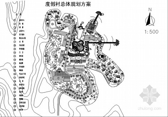 度假区规划案例分析资料下载-某度假区总平面规划方案