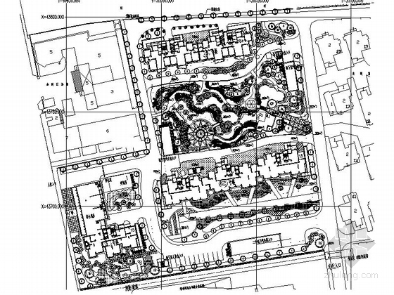 [苏州]高层住宅花园景观环境设计施工图-绿化施工图