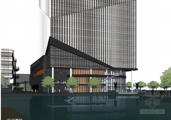 [上海]24层现代风格医疗科技基地办公塔楼建筑设计方案文本-24层现代风格医疗科技基地办公塔楼建筑设计模型图