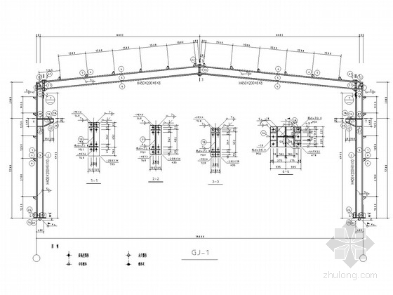 带吊车门式刚架结构施工图资料下载-[湖南]18米跨带吊车门式刚架结构施工图