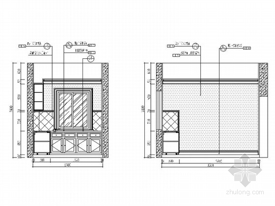 [四川]地知名地产联排别墅室内装修设计图（含效果）厨房立面图 