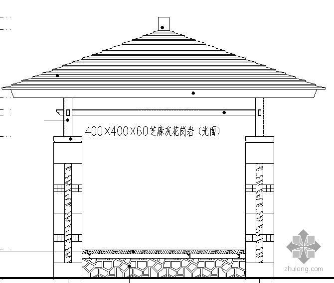 后浇带立面做法资料下载-延安某景观带四角亭做法