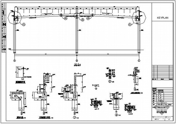 15米跨径桥资料下载-某2×15米跨厂房结构图