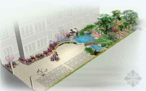 新中式庭院景观设计方案资料下载-某别墅庭院景观设计方案
