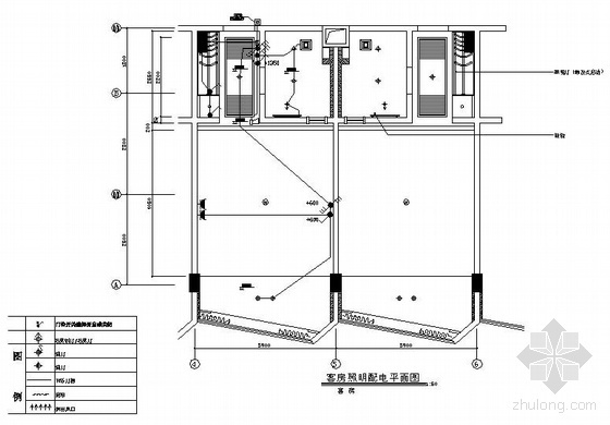 酒店样板房客房机电设计资料下载-某六层酒店客房机电图纸