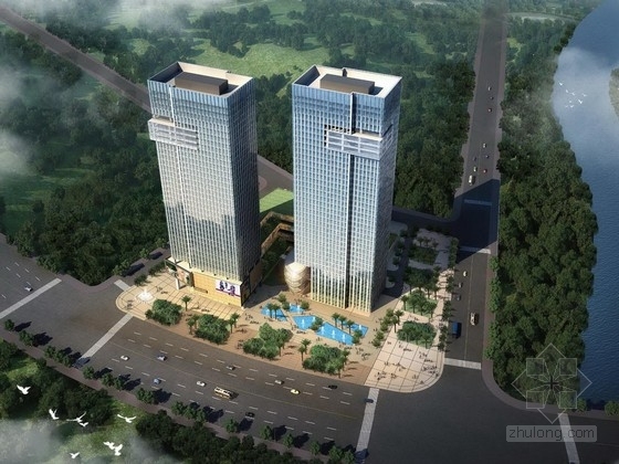 韩国混合住宅综合体资料下载-[陕西]36层高层混合商业综合体建筑设计方案文本