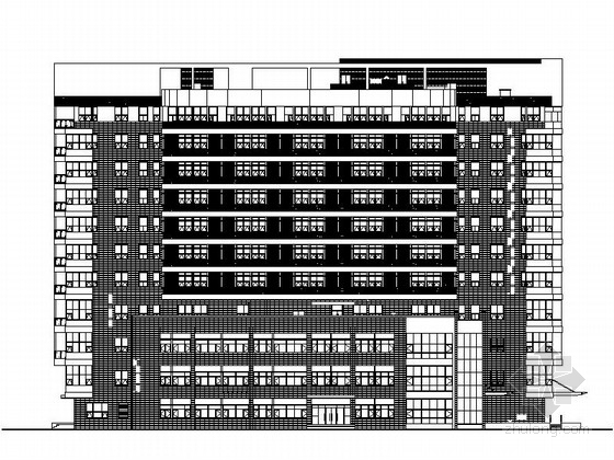 门诊楼CAD建筑施工图资料下载-[山东]某十一层医院门诊住院楼建筑施工图