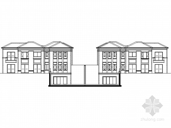 [江苏]某小区二层三联排新古典风格别墅建筑施工图