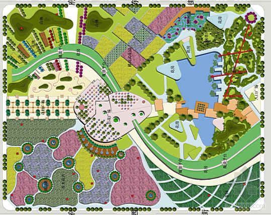 植物药园规划设计资料下载-百花园规划设计