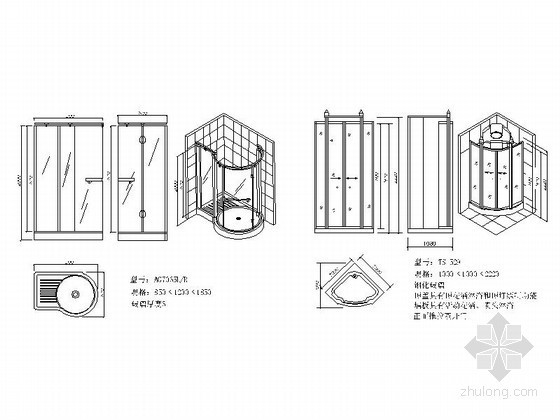 浴室立面cad资料下载-时尚品牌卫浴五金平立面透视图CAD图块下载