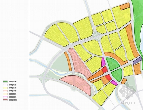 城市商业贸易中心地块规划分析图