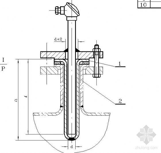 管道法兰cad资料下载-用翻边松套法兰固定的热电偶热电阻在铝管道上安装图