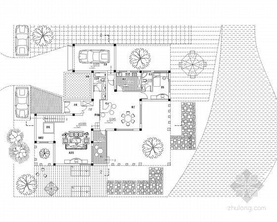 [课程设计]某二层独栋别墅建筑方案图- 