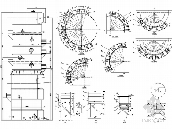 脱硫塔结构施工图-脱硫塔平台