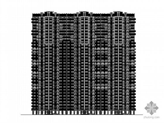 一梯二户三单元设计资料下载-[武汉]某上城1号楼三十二层塔式住宅楼建筑施工图（一梯四户）
