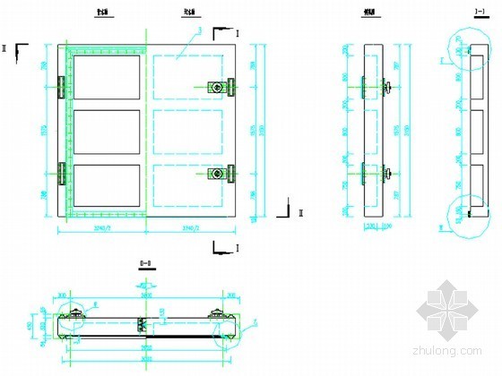门CAD加工图资料下载-闸门门页总图及门页结构图（节点详图）