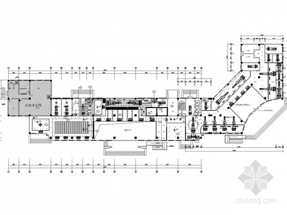 高层办公楼暖通空调系统设计施工图（风冷模块机组）-一层空调风系统平面图 