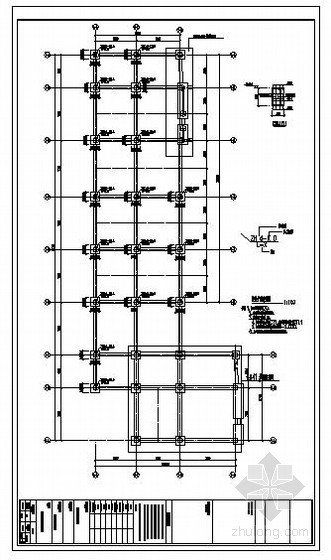 4层商场结构设计资料下载-六安某4层框架商铺结构设计图