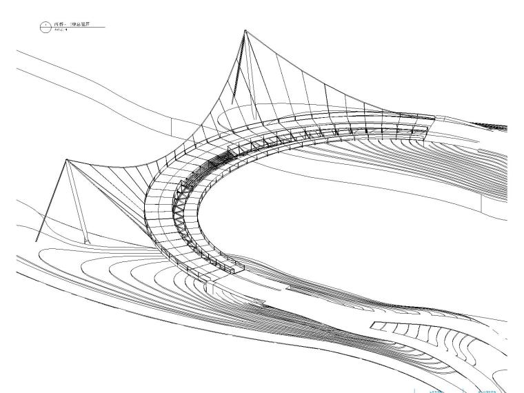 栏杆图纸cad资料下载-[上海]三个景观桥梁结构施工图（共175张CAD图纸）
