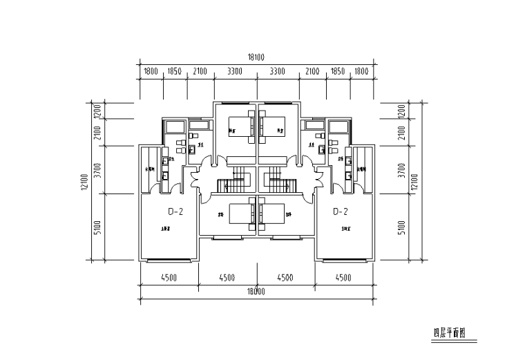 无锡天奇地块项目规划施工图，效果图及SU模型（71张）-四层平面布置图