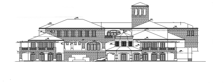 休闲养生会所建筑设计资料下载-欧式多层会所建筑设计方案施工图CAD