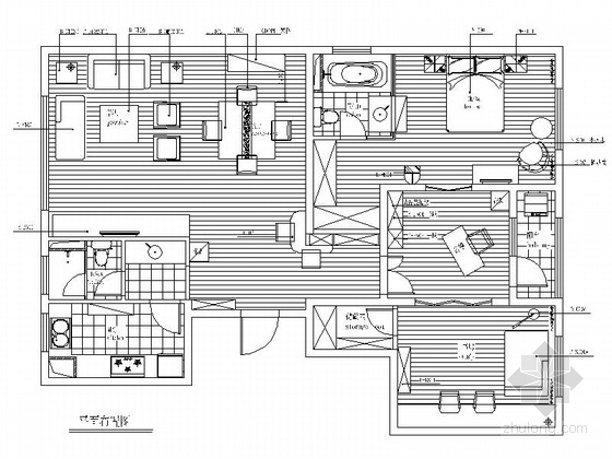 现代简约三居室装修图片资料下载-[苏州]东方现代简约三居室样板间CAD装修施工图（含高清实景图）