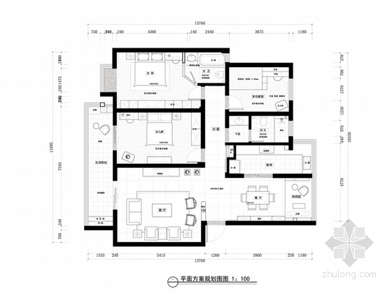 150家装施工图资料下载-[安徽]150平新中式东方情怀三居室家装设计方案（含设计说明）
